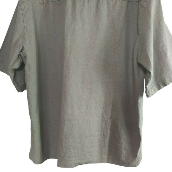 Trust Mens Short Sleeve Linen Blend Button-Down Shirt 3X Casual Relaxed Fit - Picture 6 of 8